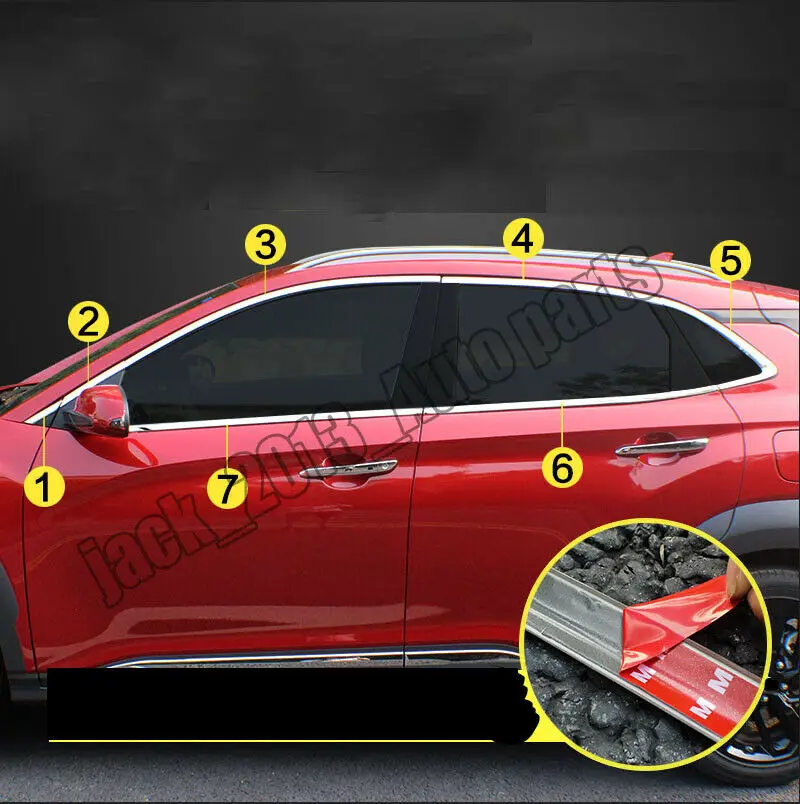 Модификация автомобиля автомобильные аксессуары из нержавеющей стали вверх+ вниз рамка подоконника Накладка для hyundai Kona encino