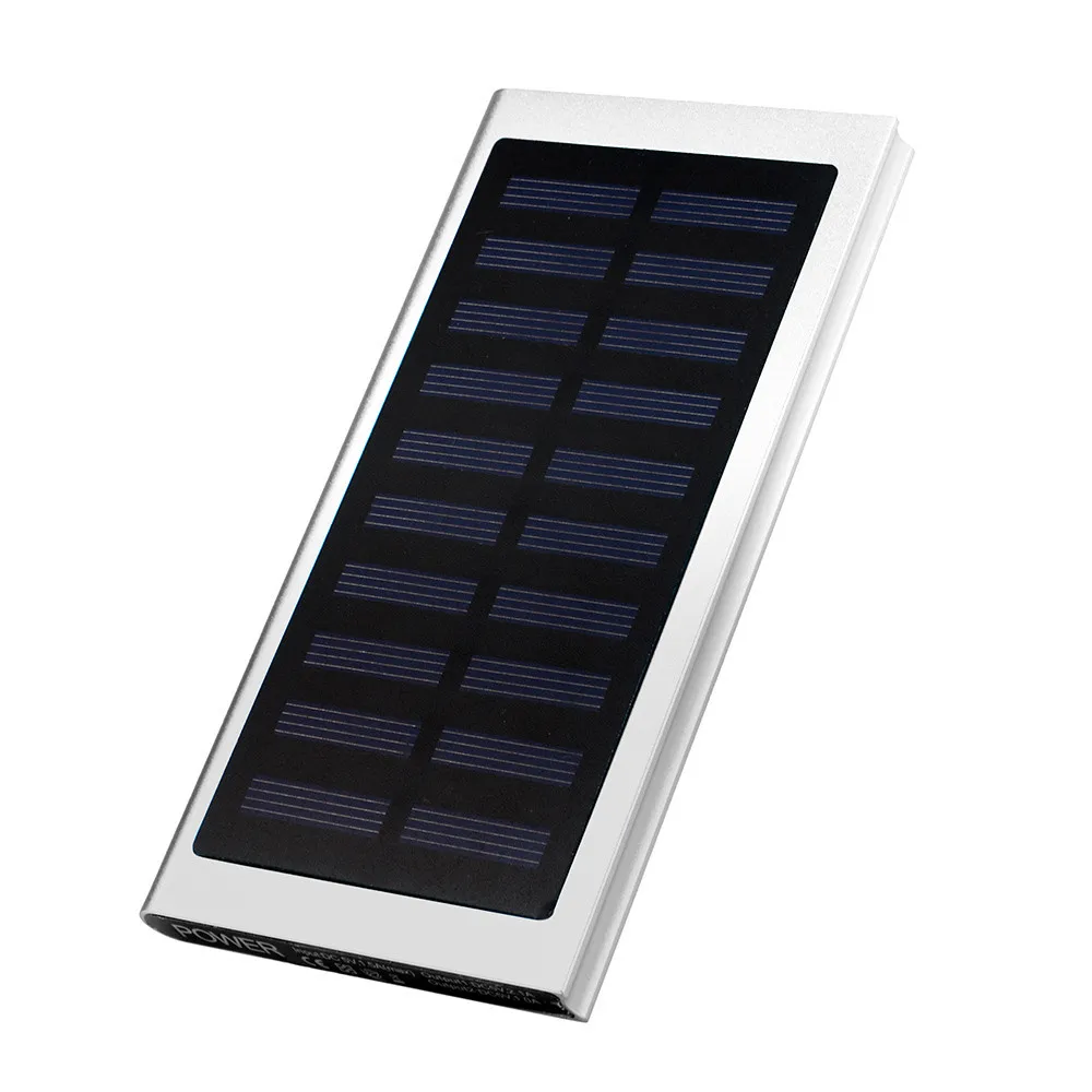 20000mAh Portable External Battery Solar Power Bank 2.1A Fast Charger Double USB Output Poverbank For smart Phone Powerbank powerbank 40000mah Power Bank