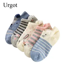 5 пар женских носков милые плюшевые носки-башмачки со стереоскопическими ушками в виде животных удобные милые носки для женщин и девочек Meias