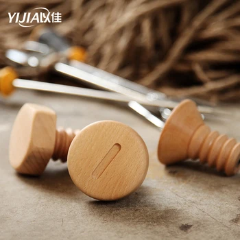 

Solid wood decorative coat hook modern wall coat hook wooden screw shape hanger