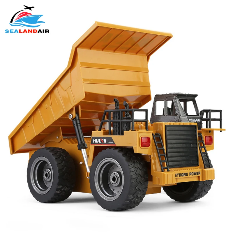 2,4G 6CH 1:18 игрушка RC TRUCK 6-канальный пульт дистанционного Управление сплава самосвал б/у металла инженерных самосвал Электрический Радио Управление SMD led машины