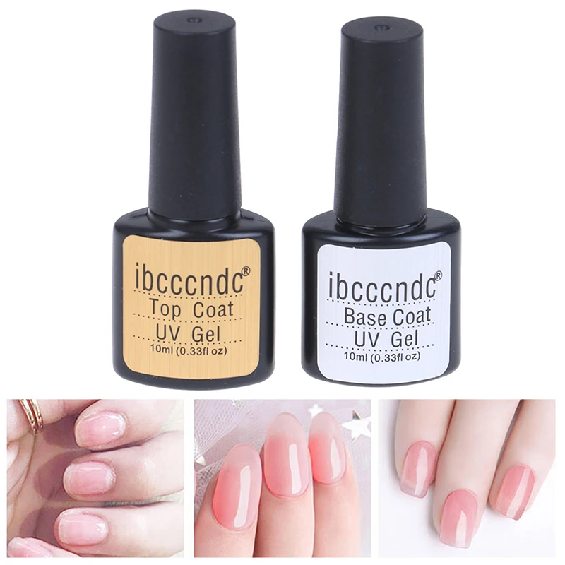 Transparent Base Top Coat Gel Nail Polish UV 10ml Soak Off Primer Varnish Lacquer Matte Tempered Manicure | Красота и здоровье