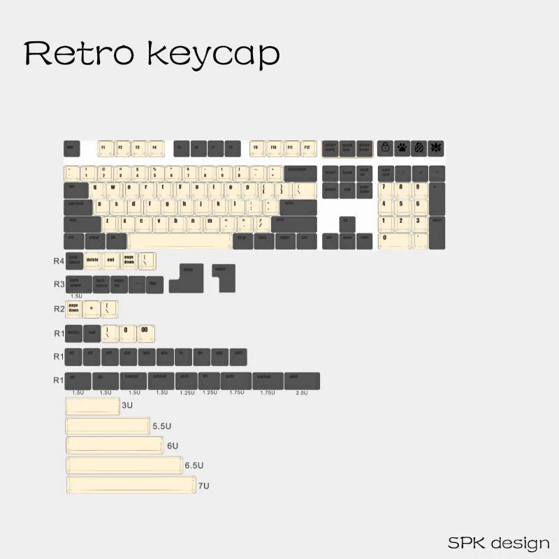 Ретро Keycap большой полный набор сублимационных колпачков для ключей оригинальная высота механическая клавиатура Специальный индивидуальный ключ колпачки