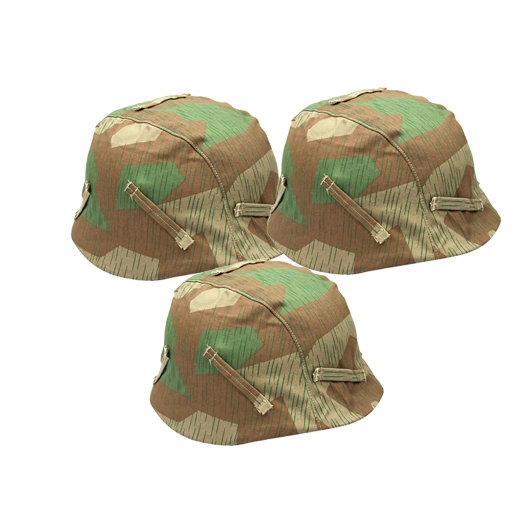 3Pcs Repro WW2 German War M35 Helmet Cover Splinter Camo Head Gear for M40 M42