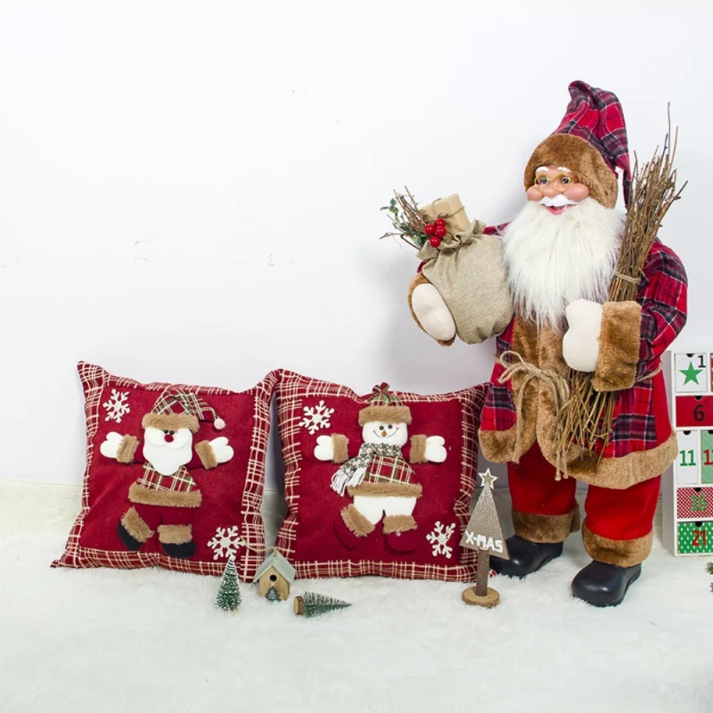 Прямая, Рождественская Подушка, Санта Клаус, снеговик, кукла, подушка, Rudolph, стерео подушка, Подарочные принадлежности, украшение для дома