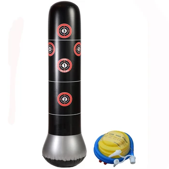

1.6M Inflatable Taekwondo Foot Target Bag Standing Boxing Sanda Bag Training Hand Double Kick Punching Bag with Pump