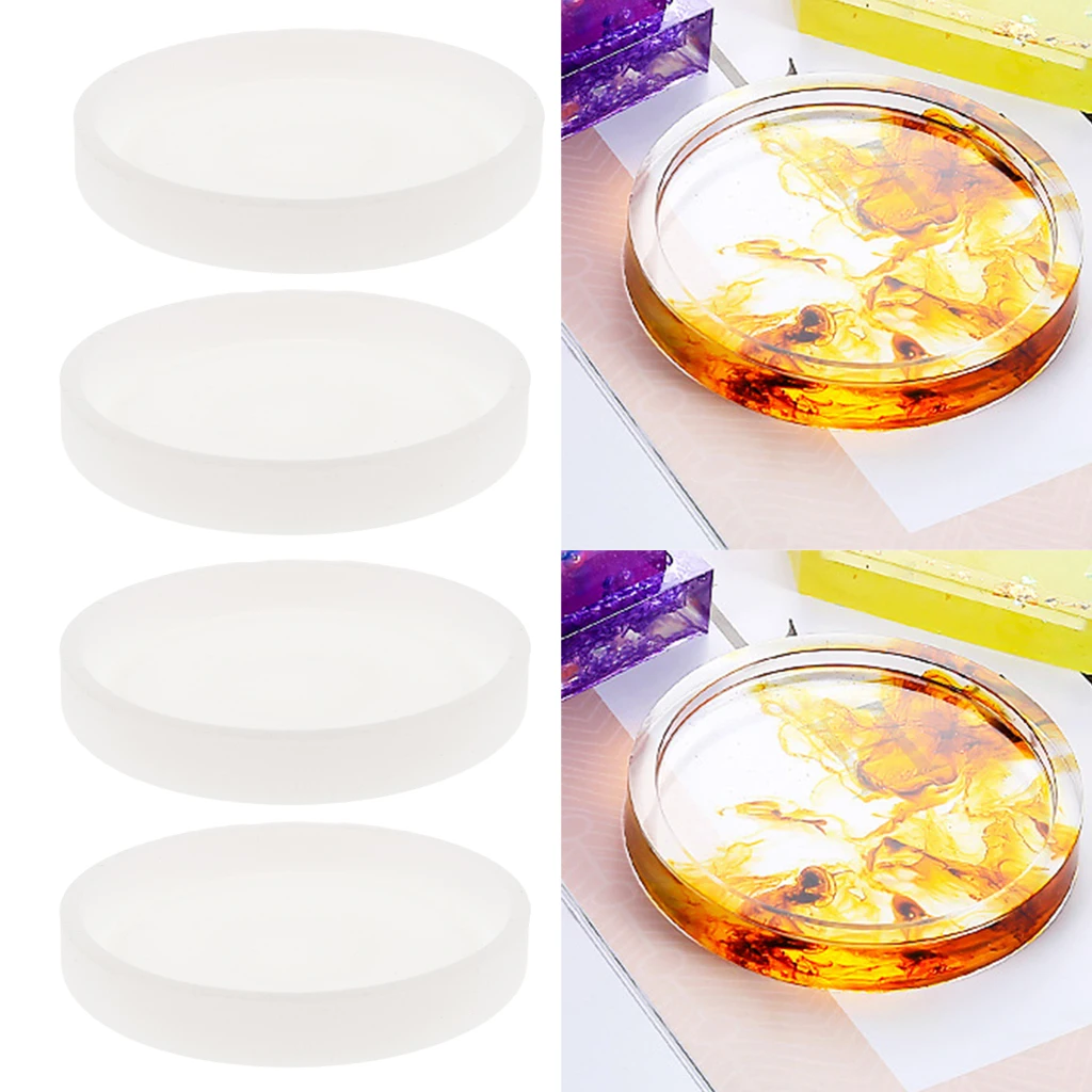 4 PCS Silicone Round Casting Molds for DIY Craft Pendant Jewelry Making Tools, Coaster Cup Mat Mould 4 PCS Silicone Round Casting Molds for DIY Craft Pendant Jewelry Making Tools, Coaster Cup Mat Mould