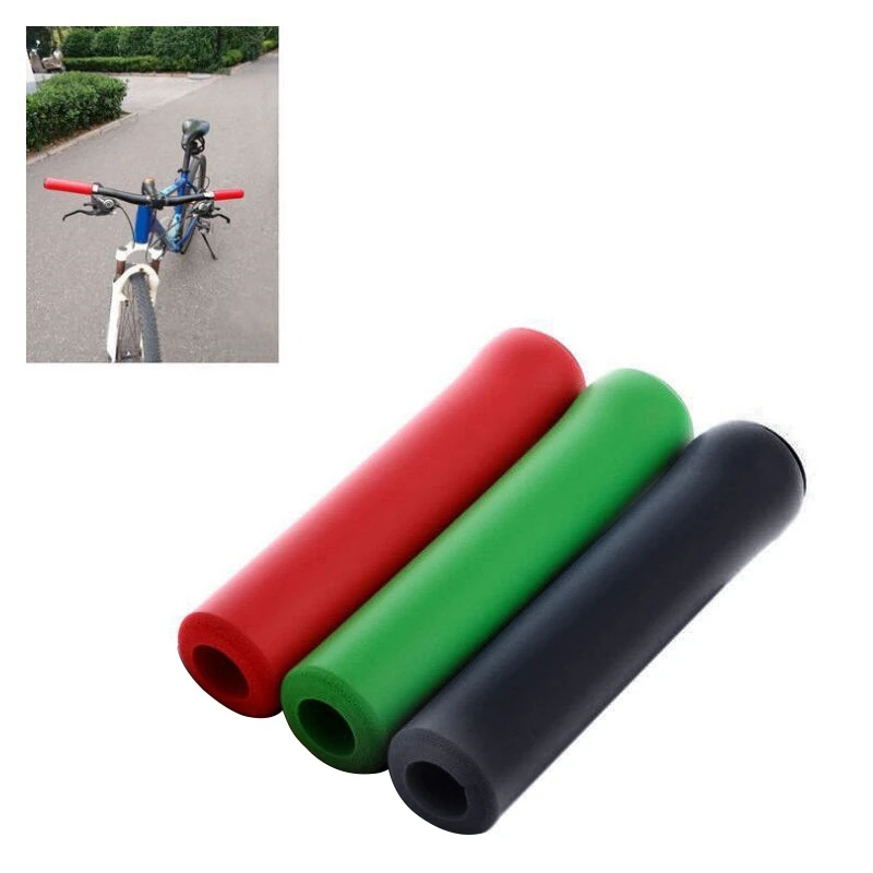 2 пары рукоятки для скутера BMX MTB горный велосипед велосипедный цикл Сверхлегкий силиконовый(красный и черный