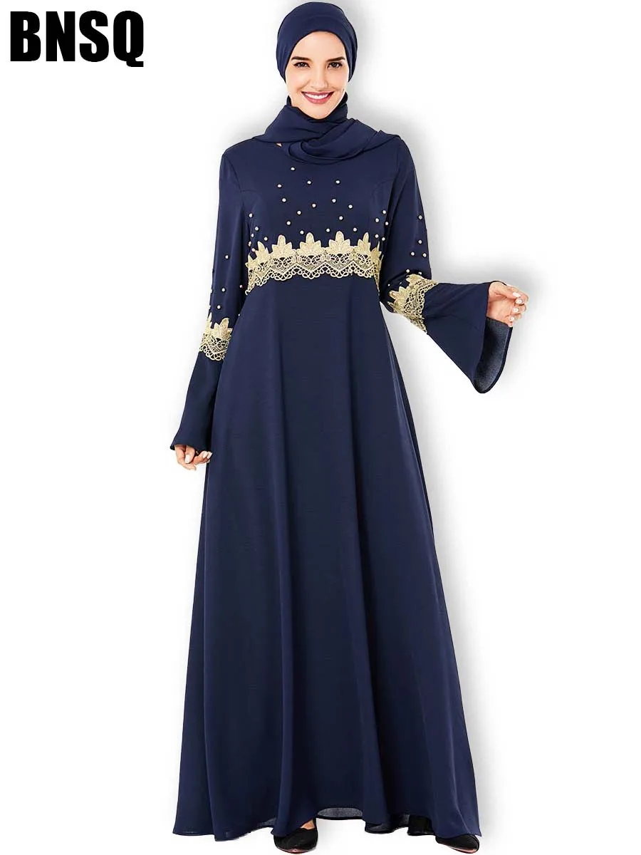 Черная Абая для женщин исламский хиджаб цветы Вышивка мусульманское длинное платье для девочки Бангладеш Кафтан Дубай, Турция длинный халат