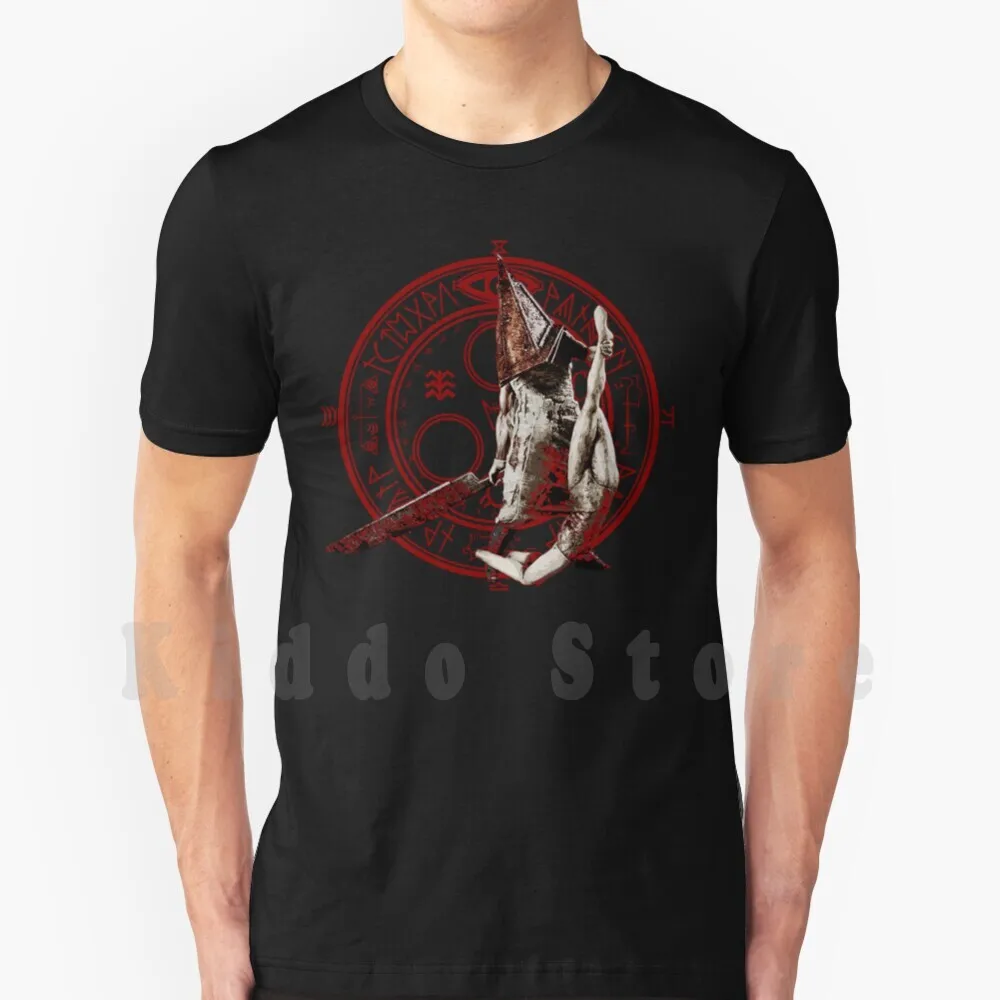 T-Shirt Testa Piramide Cotone Uomo Stampa Fai Da Te Cool Tee Pyramid Head Silent Hill Silent Hill 2 Silent Hill 3 Heather Mason James