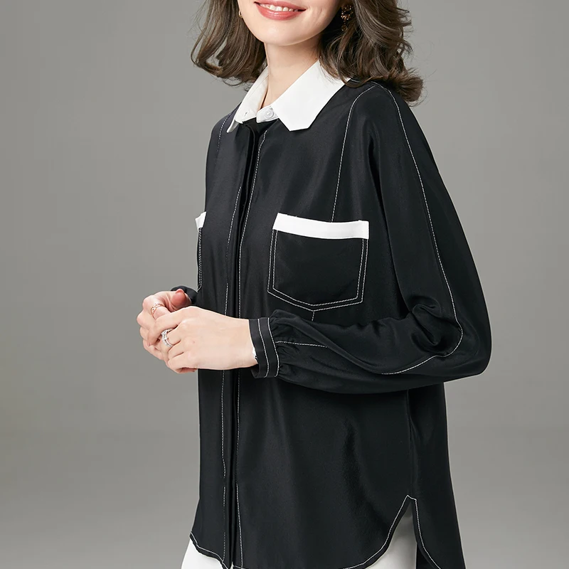 SuyaDream Women 100%Silk Crepe Long Sleeves