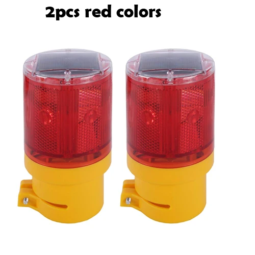 2pcs Red Color Предупреждение ющий светильник светодиодный сигнальный Маяк аварийный сигнал энергетическая лампа на солнечных батареях Светофорная башня Стробоскоп красный желтый аварийный светильник - Испускаемый цвет: 2pcs Red Color
