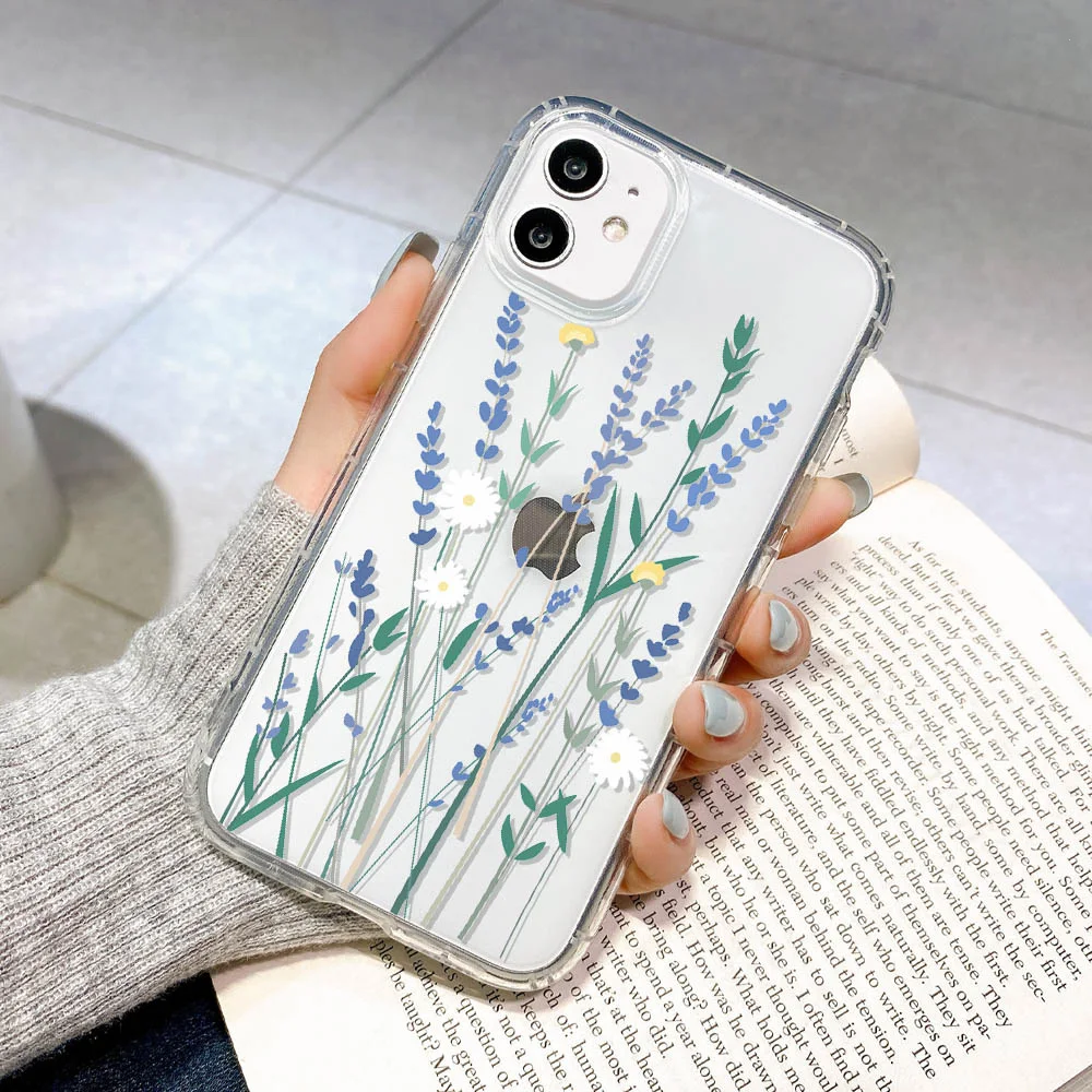 thumbnail image 1 of Flower Phone Case For iPhone 13 Case iPhone 11 12 14 15 Pro Max 12 13 Mini 7 8 Plus SE 2020 XR XS X Shockproof Clear Soft Cover, 1 of 5