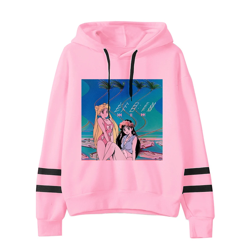Сейлор Мун каваи аниме Harajuku Толстовка для женщин Ullzang милый кот мультфильм корейский стиль толстовка 90s Модный Графический Hoody женский