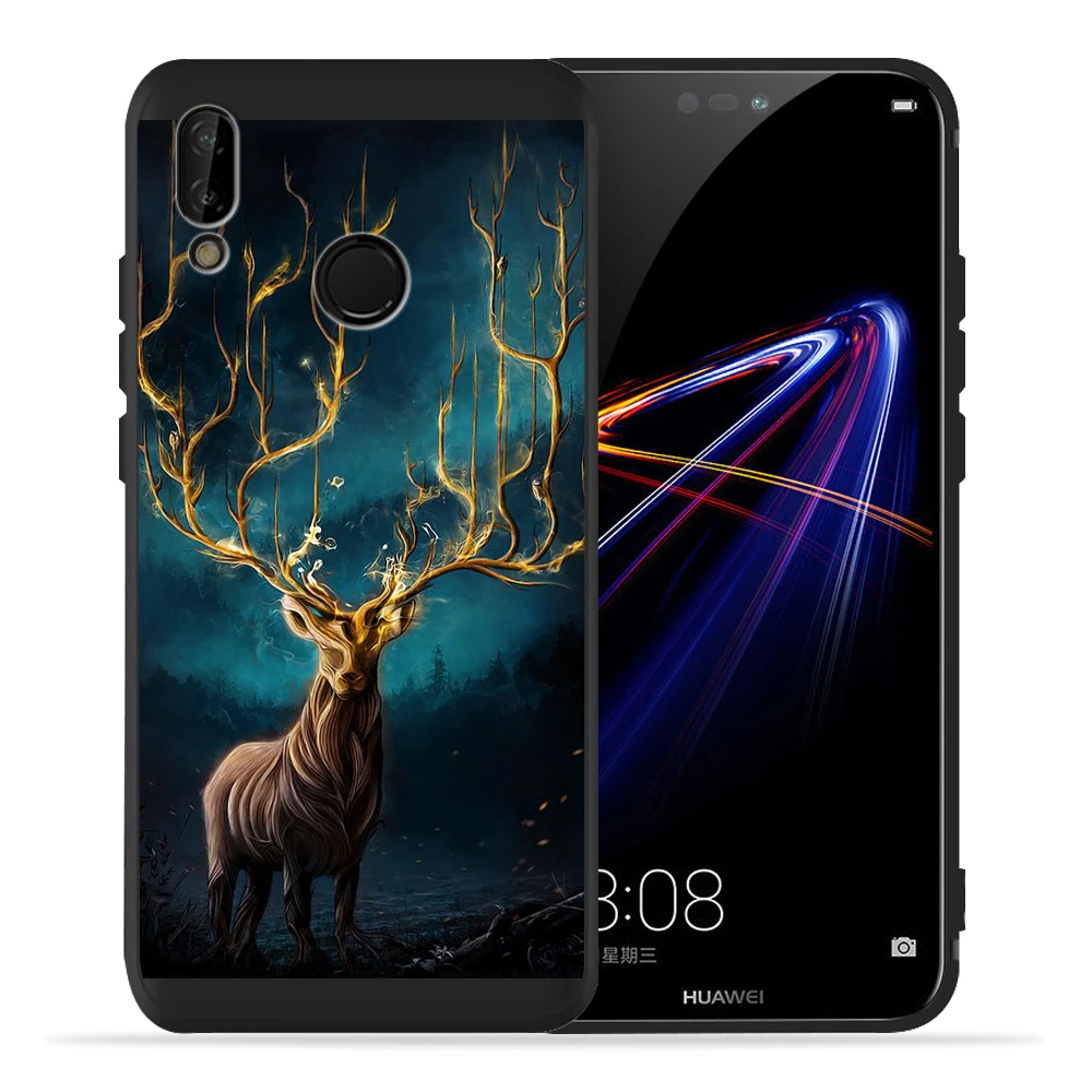 Модный животный черный медведь лев тигр черный чехол для телефона Huawei honor 8 9 10 Lite honor 9X20 Pro P умный мягкий чехол Etui - Цвет: 14