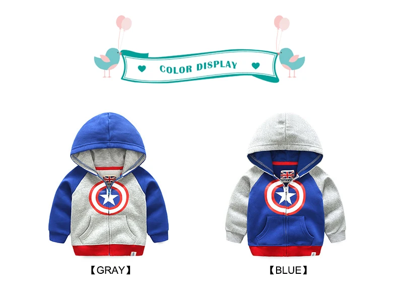 Mickey Clothes Spring Autumn Baby Boys Hooded Sweatshirt Children Jackets Coats Kids Cartoon Mickey Cute Outerwear 2-5T