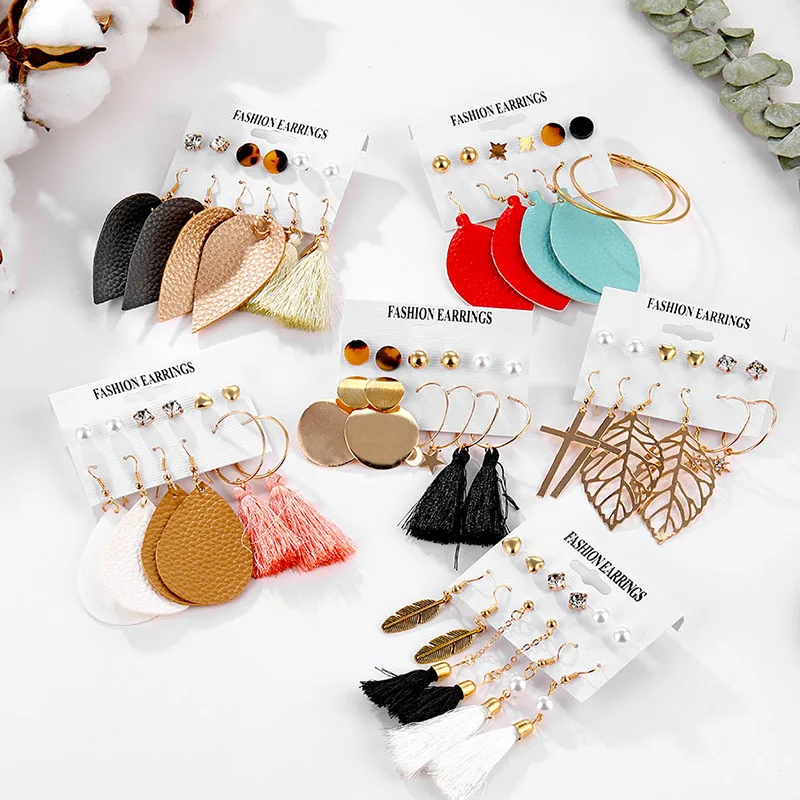 

FAMSHIN Fashion Tassel Cortex Crystal Pearl Earrings For Women Bohemian Earrings Set Earring Brincos 2020 New Boho Jewelry Gifts