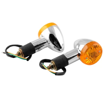 

1 Pair Bullet Motorcycle Turn Signal Light Indicators Blinkers Amber Yellow NJ88
