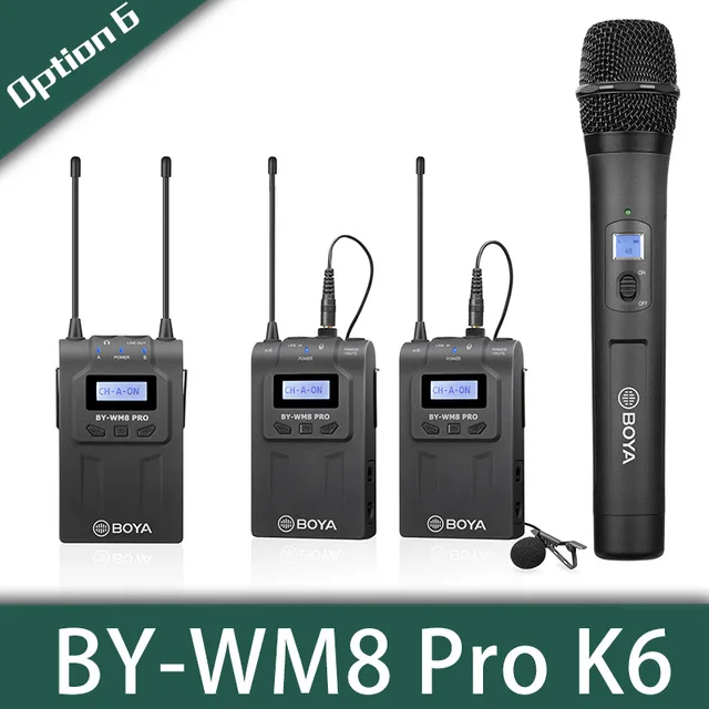 BOYA BY WM8 Pro UHF микрофон конденсаторный беспроводной Аудио Видео рекордер приемник