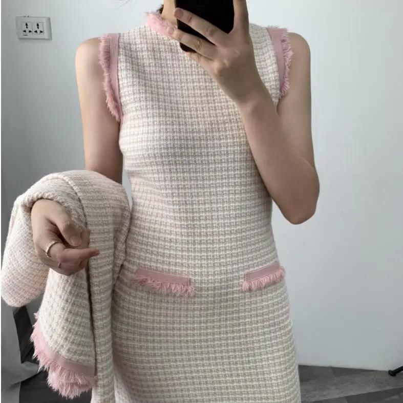 pink dress Модный Элегантный Теплый осенне-зимний шерстяной свитер кардиган женский твист вязанный зимний свитер кардиган повседневный розовый кардиган - Цвет: pink dress