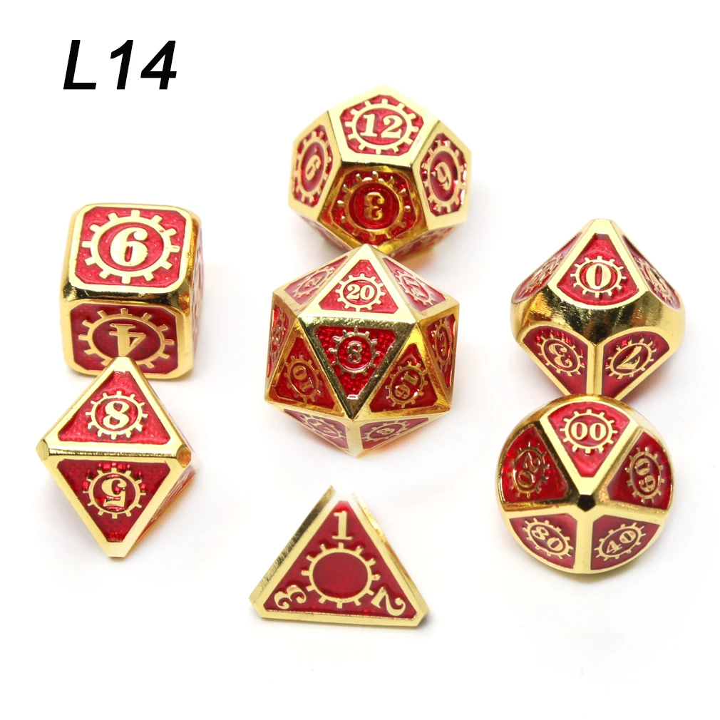 Chengshuo игральные кости DND Подземелья и Драконы настольная игра распродажа продвижение многогранные металлические кубики цинка кубики из сплава d20 d10 d8 d6 d4 - Цвет: L14