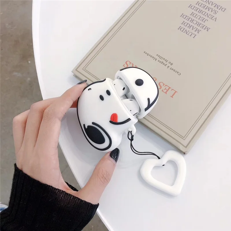 Силиконовый чехол для AirPods милый защитный чехол Bluetooth наушники чехол для Apple Airpods2 аксессуары с кольцом Charlie коричневый