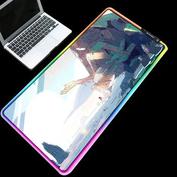 

Yuzuoan Lighthouse Drawing Statue Pattern Mouse Pad RGB LED Marquee Game Pad Rubber Table Mat Home / Internet Cafe Dedicated