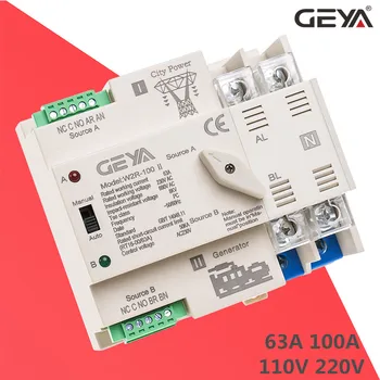 

NEW GEYA W2R ATS 2P Automatic Transfer Switch Uninterrupted Power Controller Selector Switches 63A 100A 110V 220V Wire Gift