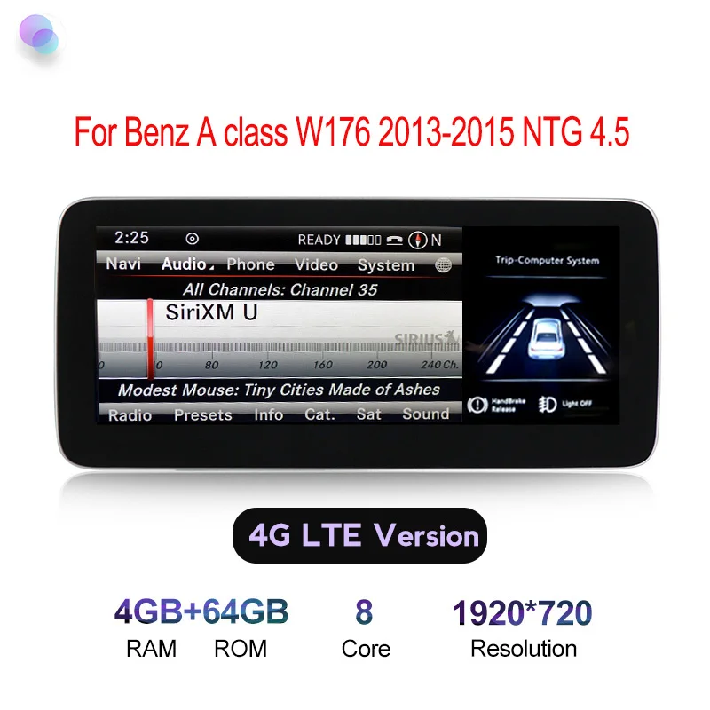 64G 2013-2015 NTG4.5 10,25 дюймов 4+ 64G Android 9 автомобильный Радио экран gps навигация для Mercedes Benz A класс W176 2013- BT головное устройство 1920*720 экран - Цвет: 64G 2013-2015 NTG4.5