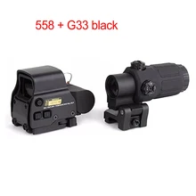 G33 G43 Sight Scope Airsoft 3X Magnifier With Switch to Side QD For 20mm Rail Mount Apply Red Green Dot 558 Tactical Hunting