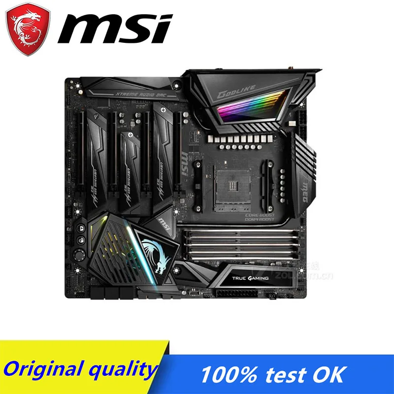 Для материнской платы MSI Мег X570 GODLIKE Socket AM4 DDR4 M.2 NVme USB3.0 для AMD б/у материнская плата