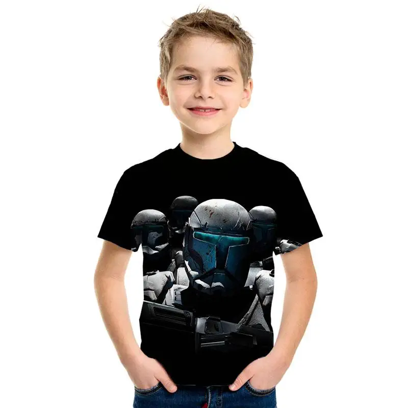 Звездные войны 3D imprimir bien de los hombres/las nias Топы Camiseta de manga corta Caballero Jedi imprimir nios camiseta de moda