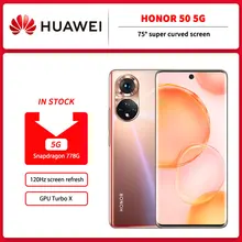 CN Version HONOR 50 5G MobilePhone 6.57'' 120Hz OLED Curved Screen Snapdragon 778G Octa Core 66W SuperCharge 108MP Quad Camera