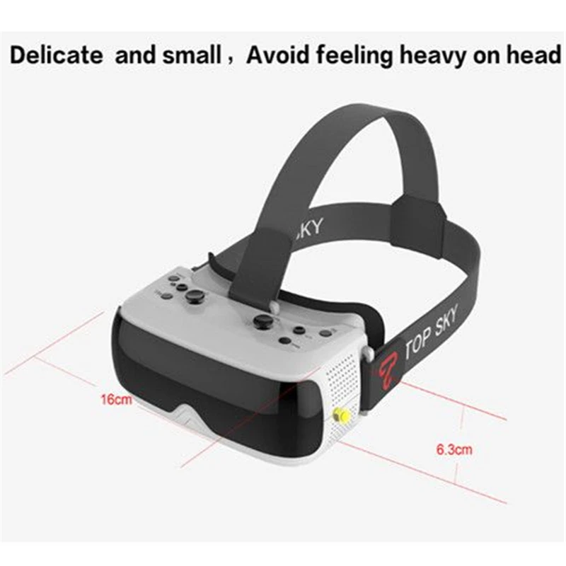 TOPSKY Prime 1S 5,8G 640*480 48CH 2,4 дюймов FPV очки приемник со встроенным аккумулятором DVR для радиоуправляемого дрона