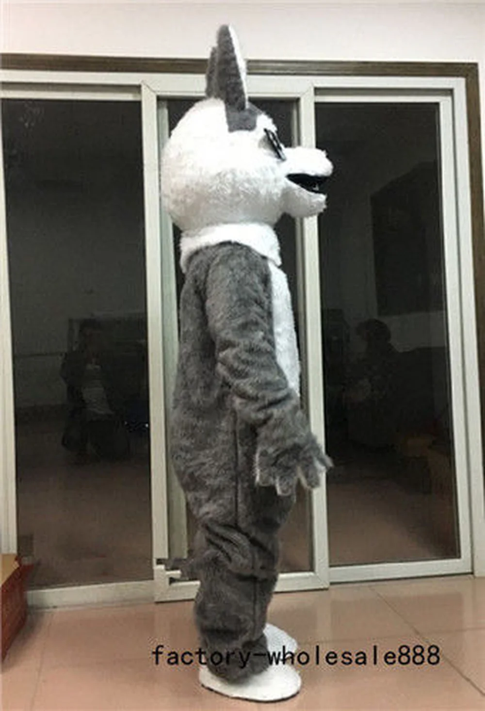 Косплей Костюм для Хэллоуина, серый мех, собака хаски, маскарадный костюм, вечерние костюмы для игр, одежда для рекламы, карнавал, Рождество