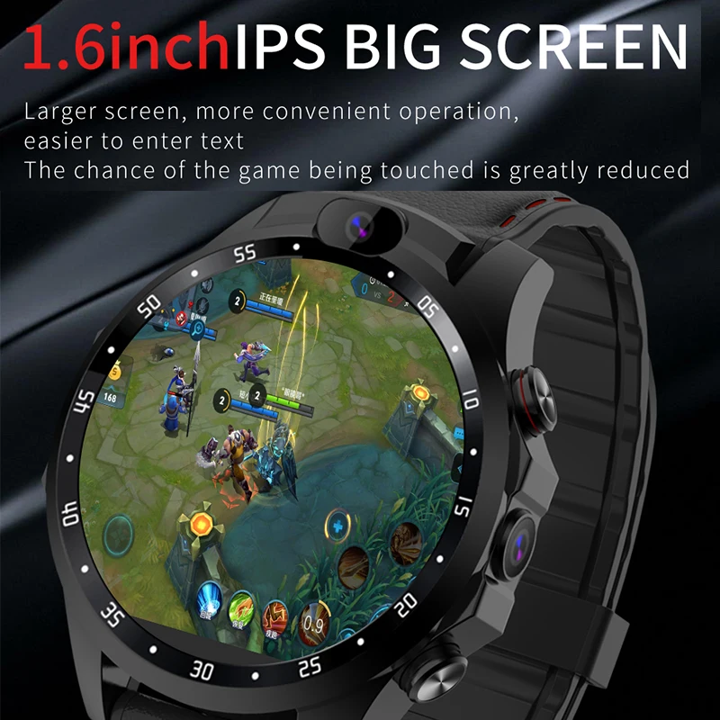 Smart Sport Watch IP67 Waterproof 4G smartwatch 32GB GPS SIM Heart Rate Wristwatch 1.6 inch 5MP dual camera pk allcall kw88 kw99