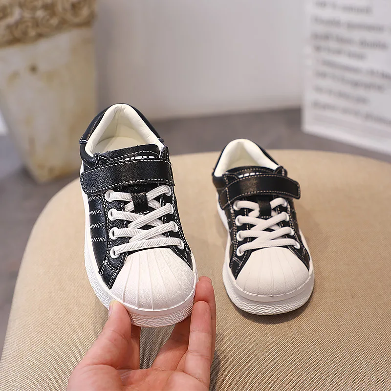 

Korean-style Fashion Shell Head tong ban xie 2019 New Style BOY'S Shoes Autumn Genuine Leather GIRL'S Nude Shoes Casual Shoes Wh