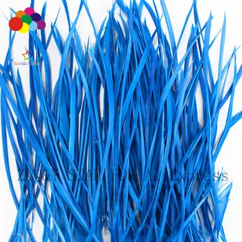 

50-100 natural goose monofilament feather 15-20CM dyed lake blue DIY craft accessories feather