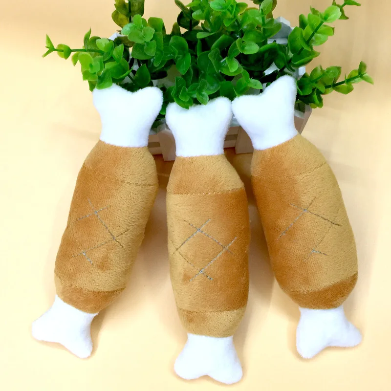 

2pcs dog toys Plush bone chicken leg molars vocal dog toy Soft Fleece Chicken Leg Interective Squeak Sound игрушки для собак