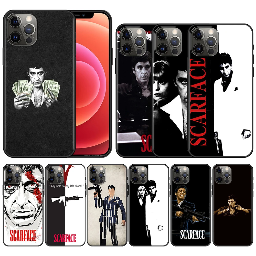 Phone Case For iPhone 11 13 12 Pro Max XS XR X 8 7 6s 6 Plus 5 5S SE Silicone Coque Black Fundas Scarface Tony Montana best iphone xr cases