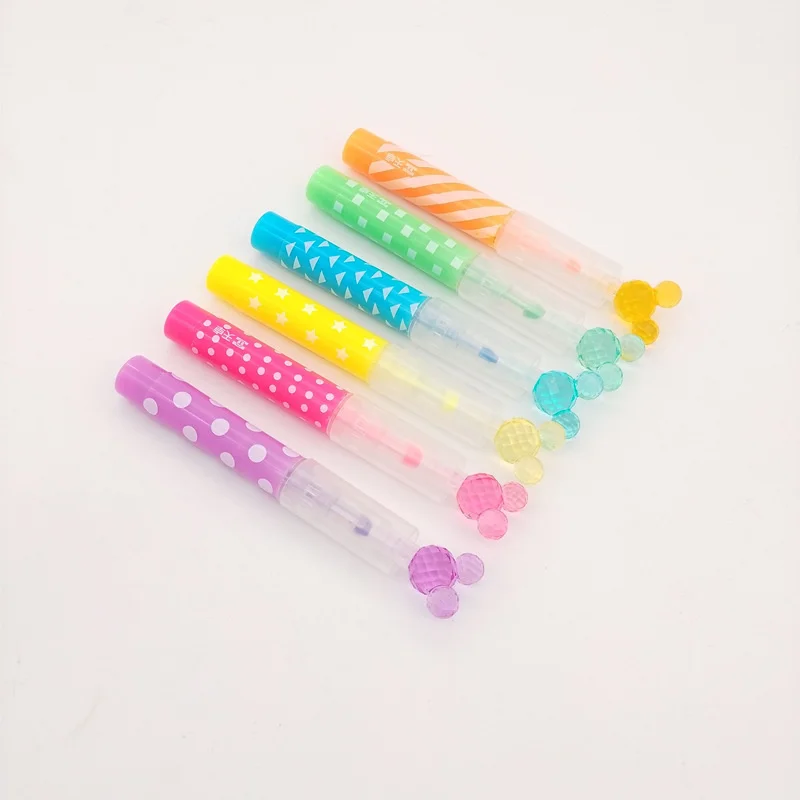 6 PCS/Lot Lytwtw's Cute Crystal Head Highlighter Paint Marker Pen Drawing Chalk Student Stationery School Office Supplies | Канцтовары