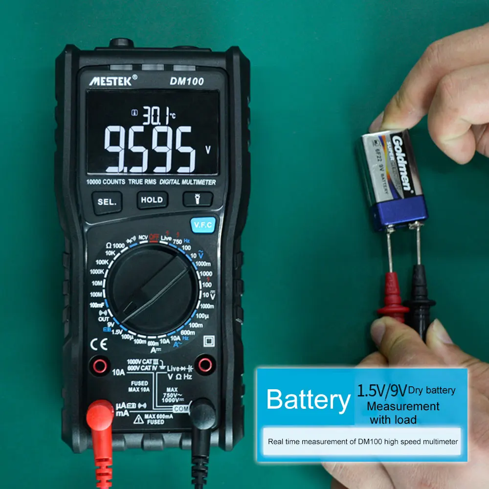 MESTEK DM100 Цифровой мультиметр высокоскоростной умный двухъядерный T-Rms NCV температура Multimetro анти-сжигание предохранитель сигнализация мультиметры