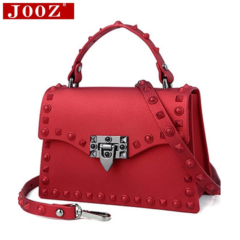 Tanie Damskie luksusowe Messenger torba słynnego projektanta marki matowa torebka przezroczysty nit galaretki pakiet pcv torba na ramię ze skóry