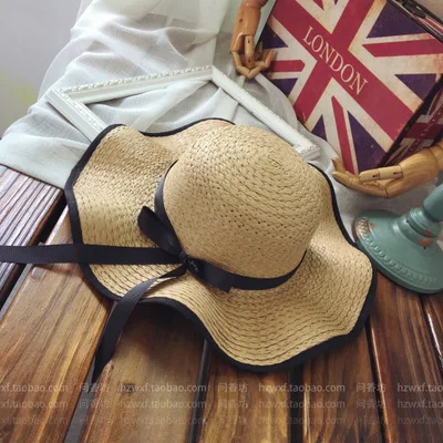 Новинка года, Корейская версия складной пляжной соломенной шляпы, женская летняя соломенная летняя Солнцезащитная шляпа для родителей и детей, шляпа с козырьком - Цвет: Brown