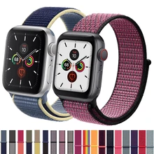 Ремешок для Apple watch band 5 4 44 мм 40 мм Sport Loop correa 42 мм 38 мм Iwatch series 3 2 ремешок для часов браслет дышащие аксессуары