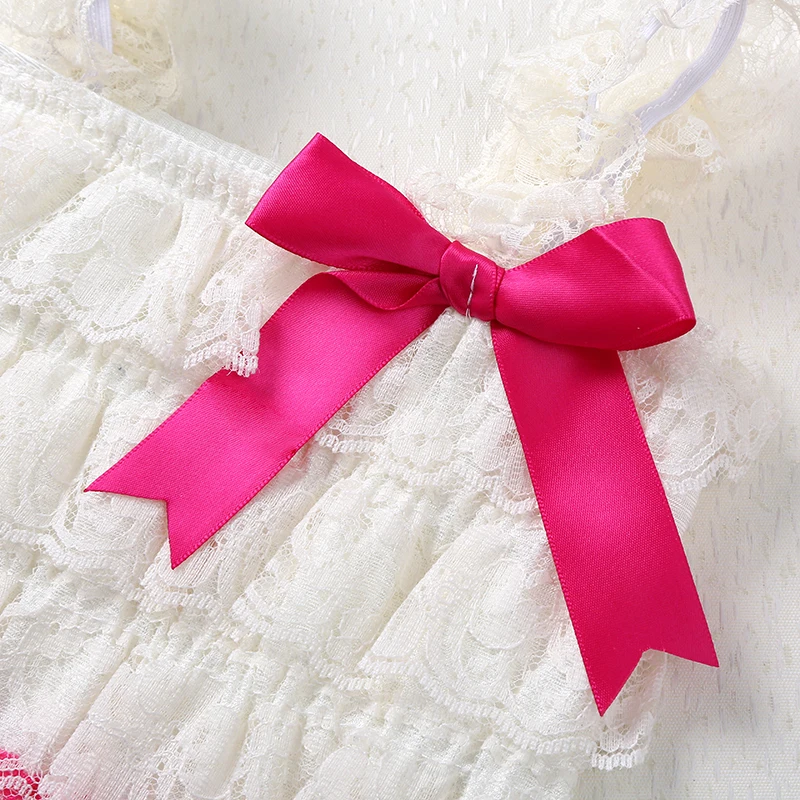 Baby Lace Rompers Newborn lucky Clothes Birthday photography Girls child Romper Baby Petti Lace Christmas Clothing Infant Party