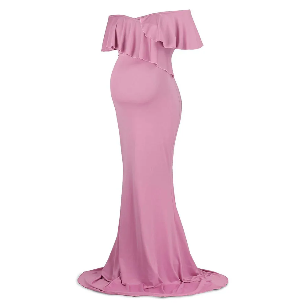 Платья для беременных с оборками, одежда с принтом стрельбы для беременных - Цвет: Розовый
