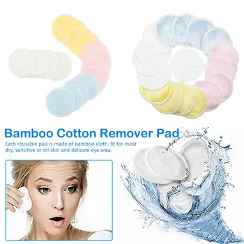 

12pcs Reusable Make Up Remover Pads Washable Bamboo Cotton Cloth Puff With Laundry Bag Wipes Face Eye Lip Clean Facial Skin Care