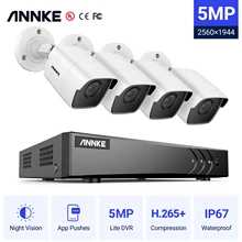 

ANNKE 4CH 5MP Lite HD Video Surveillance System 5IN1 5MP Lite H.265+ DVR With 4X 5MP Weatherproof Outdoor Security Cameras CCTV