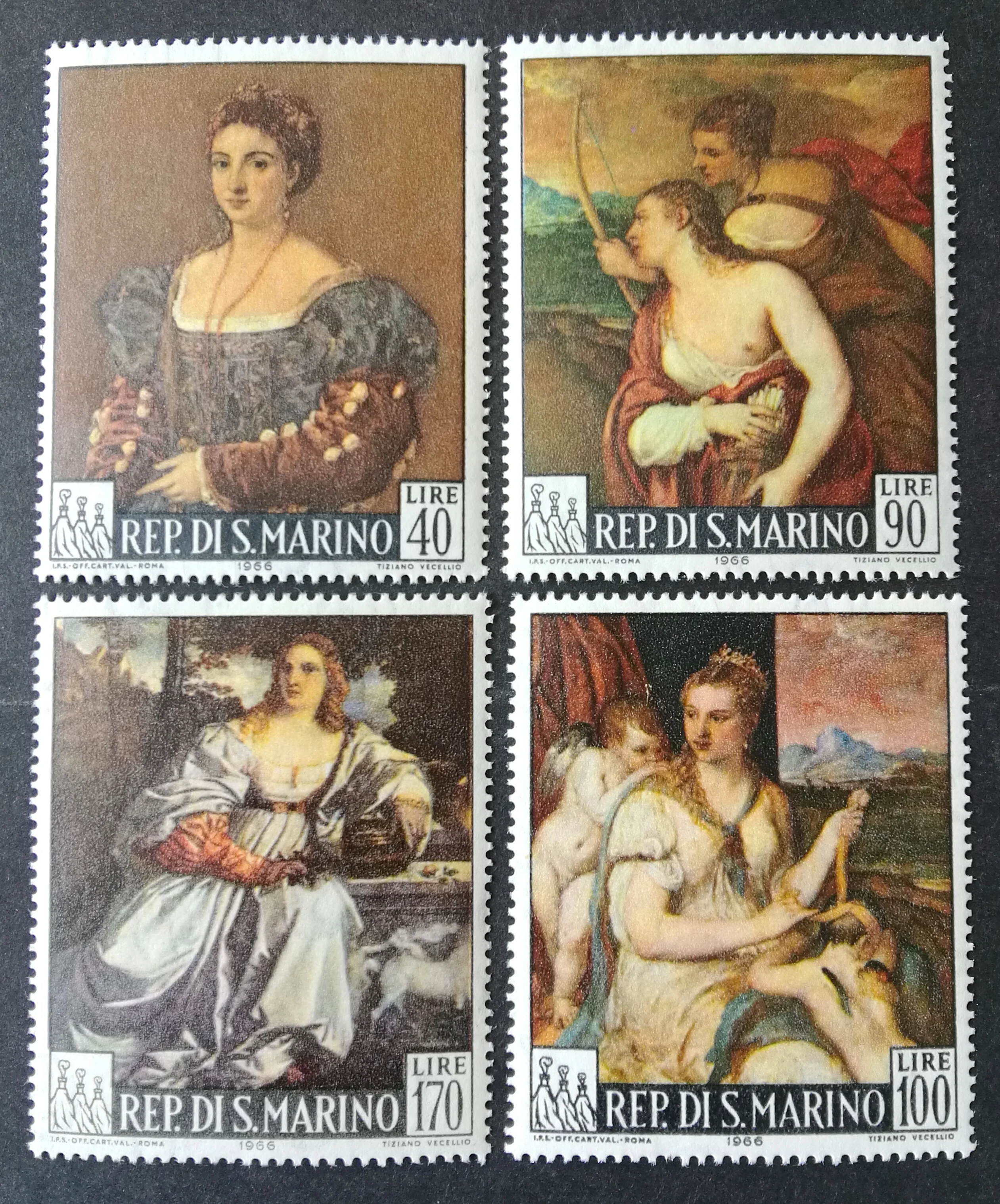 4Pcs/Set New San Marino Post Stamp 1966 Titian Painting Stamps MNH | Дом и сад